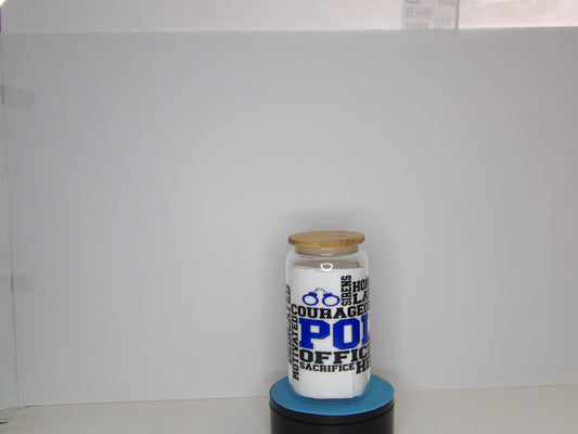 Pink 16-Police Sayings Glass Jar – A Tribute to Law Enforcement