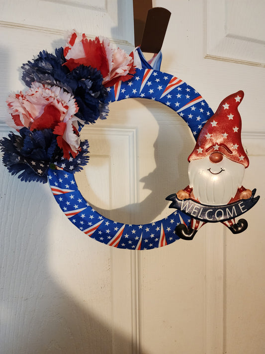 Wrapped Ribbon Gnome Wreath