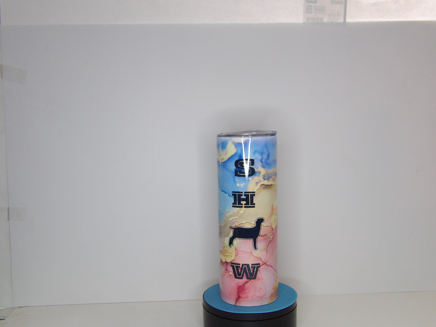 Light Blue 7-20oz Show Goat Tumbler – Colorful Marbled Design Stainless Steel Cup