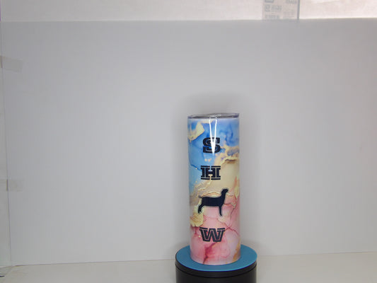 Light Blue 7-20oz Show Goat Tumbler – Colorful Marbled Design Stainless Steel Cup