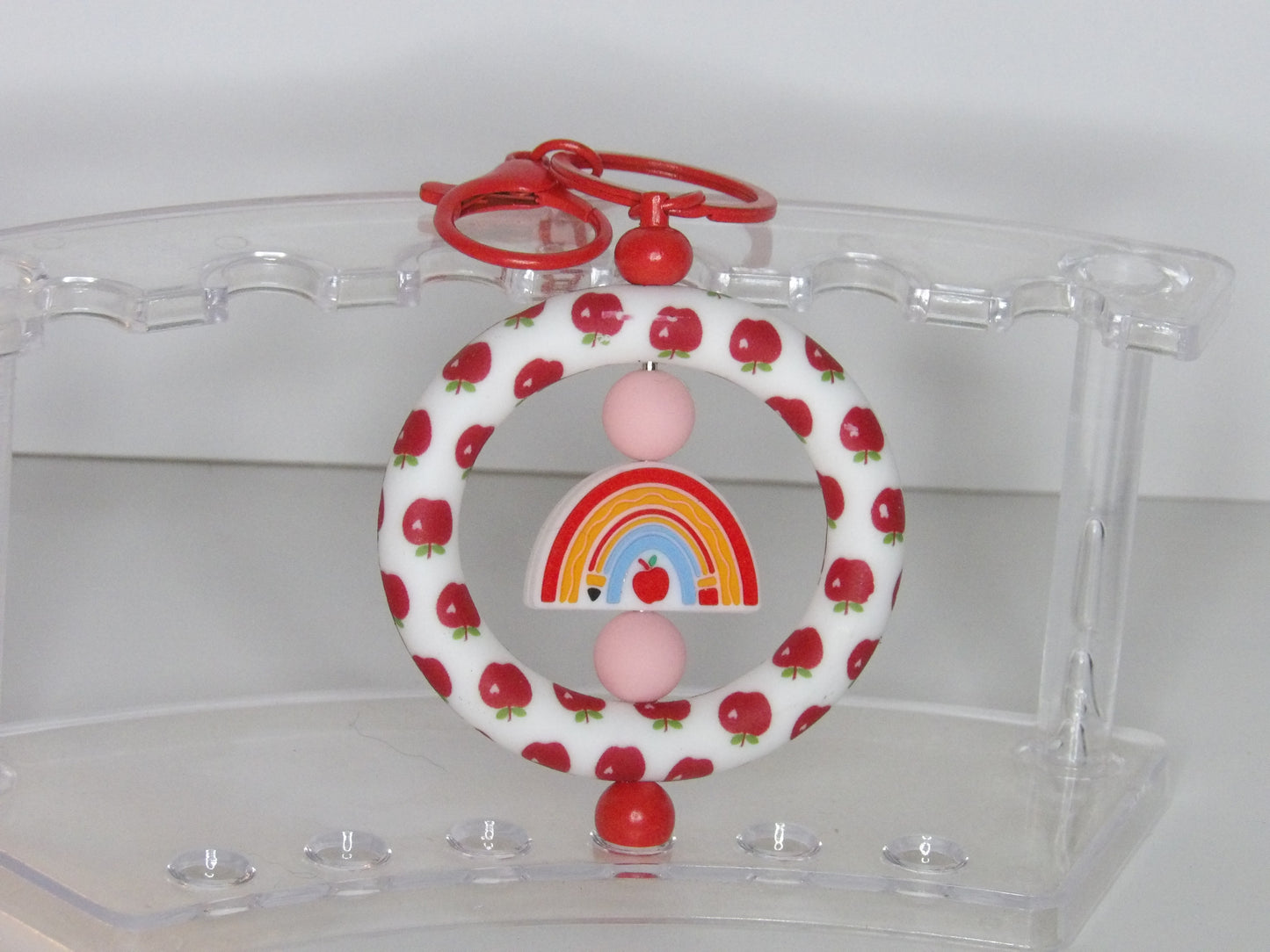 Handmade Beaded Silicone Keychain Ring – Western-Inspired Key Holder, USA Made