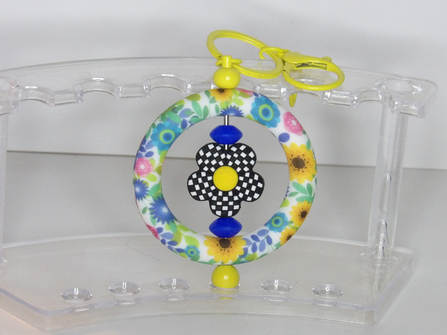 Handmade Beaded Silicone Keychain Ring – Western-Inspired Key Holder, USA Made