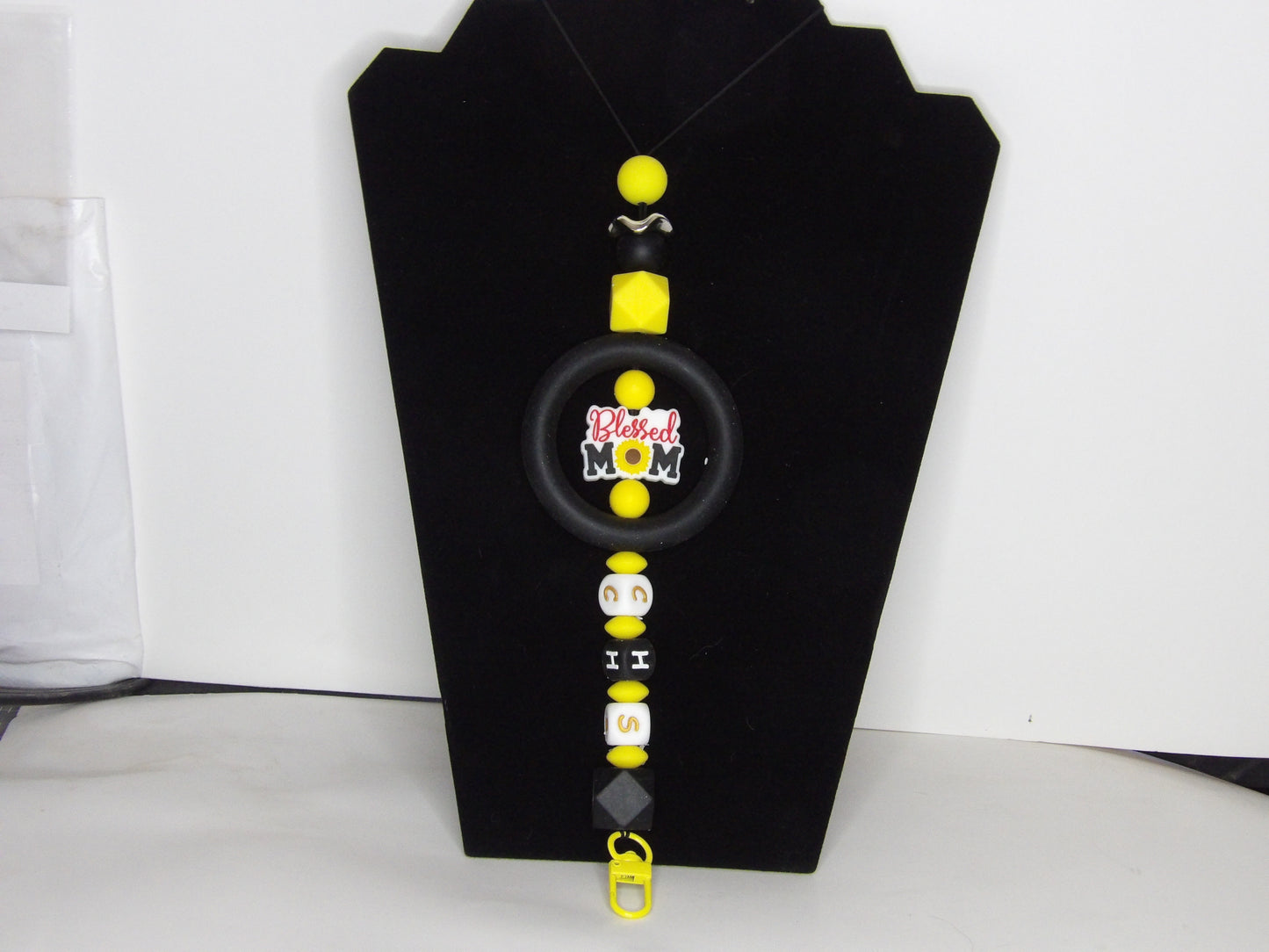 Interchangeable Beaded School Spirit Car Charm with Clip – Handmade in the USA