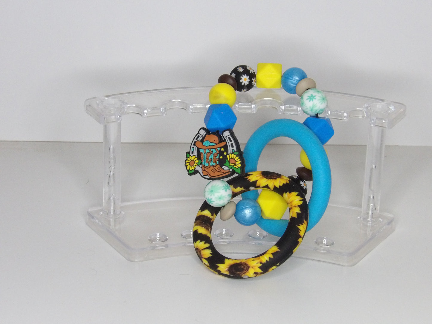 Handmade Silicone and Beaded Teething Rings – Dual Ring Baby Teether, USA Made