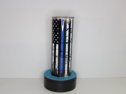 Pink 25-20oz Thin Blue Line American Flag Tumbler