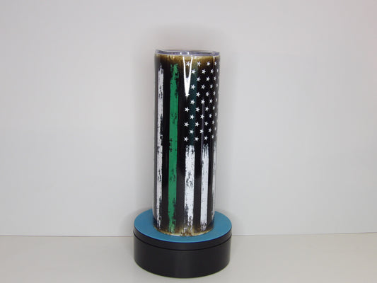 Pink 23-20oz Thin Green Line American Flag Tumbler