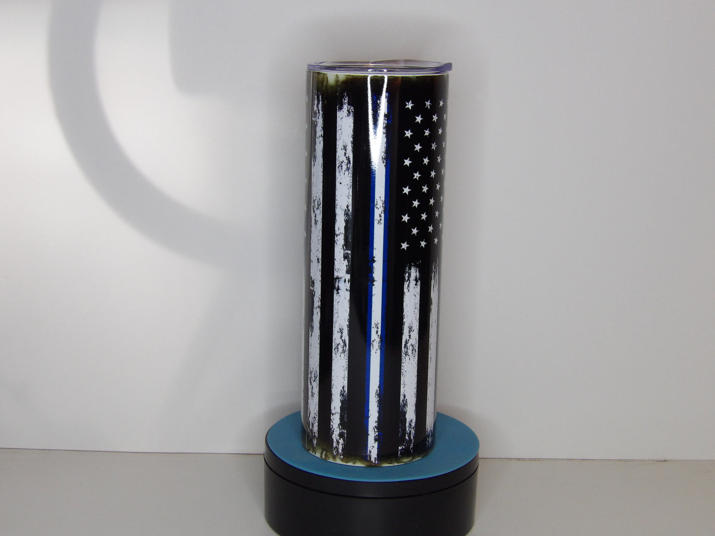 Pink 30-20oz Thin Blue & White Line American Flag Tumbler – Made in the USA