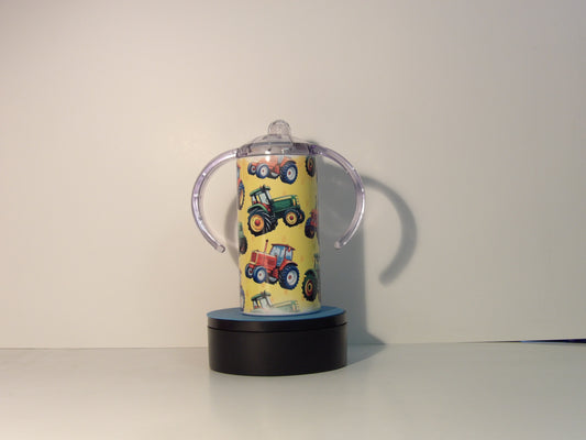Green 1-Tractor Print 12oz Sippy Cup – For Your Little Farmhand