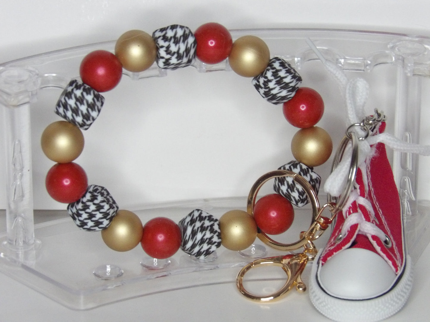 Beaded Wristlet with Sneaker Charm – Handmade in the USA