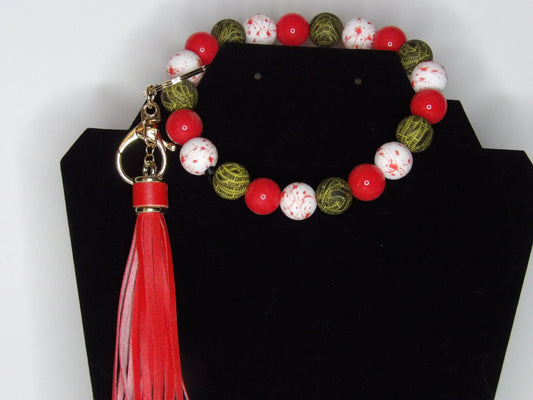 Beaded Wristlet Keychain with Tassel – Handmade in the USA