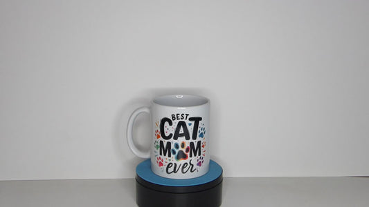 Red 11-11 oz Ceramic Coffee Mug – Best Cat Mom Ever Design