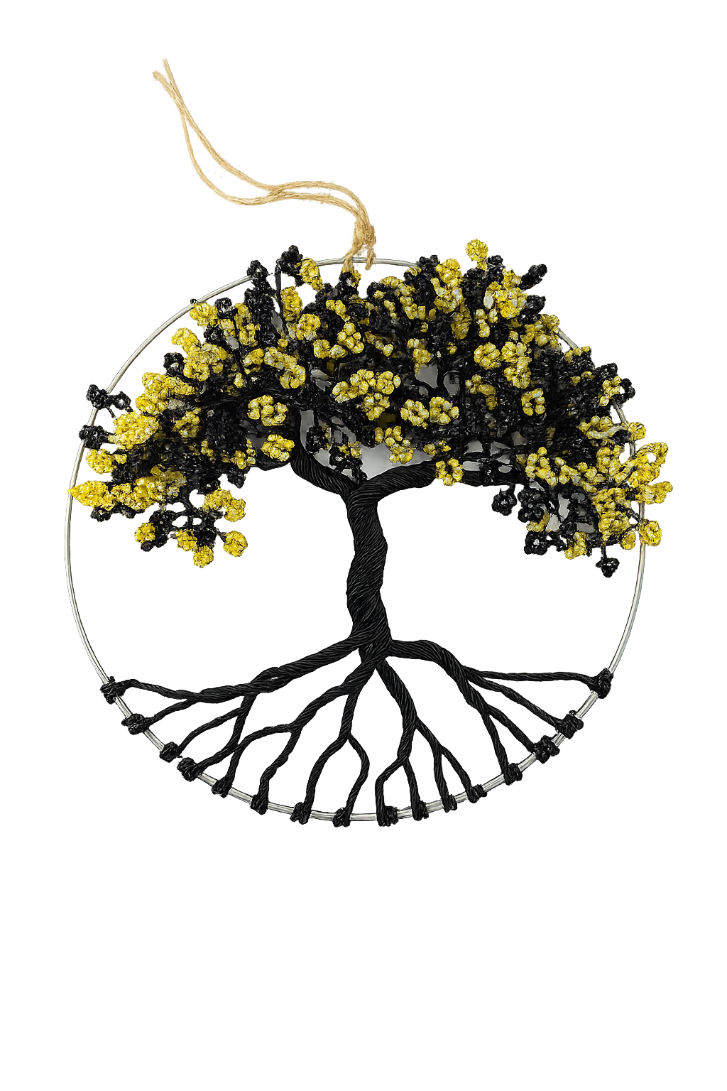 Handmade Tree of Life Wall Hanging – Wire Wrapped Art with Colored Glass Beads