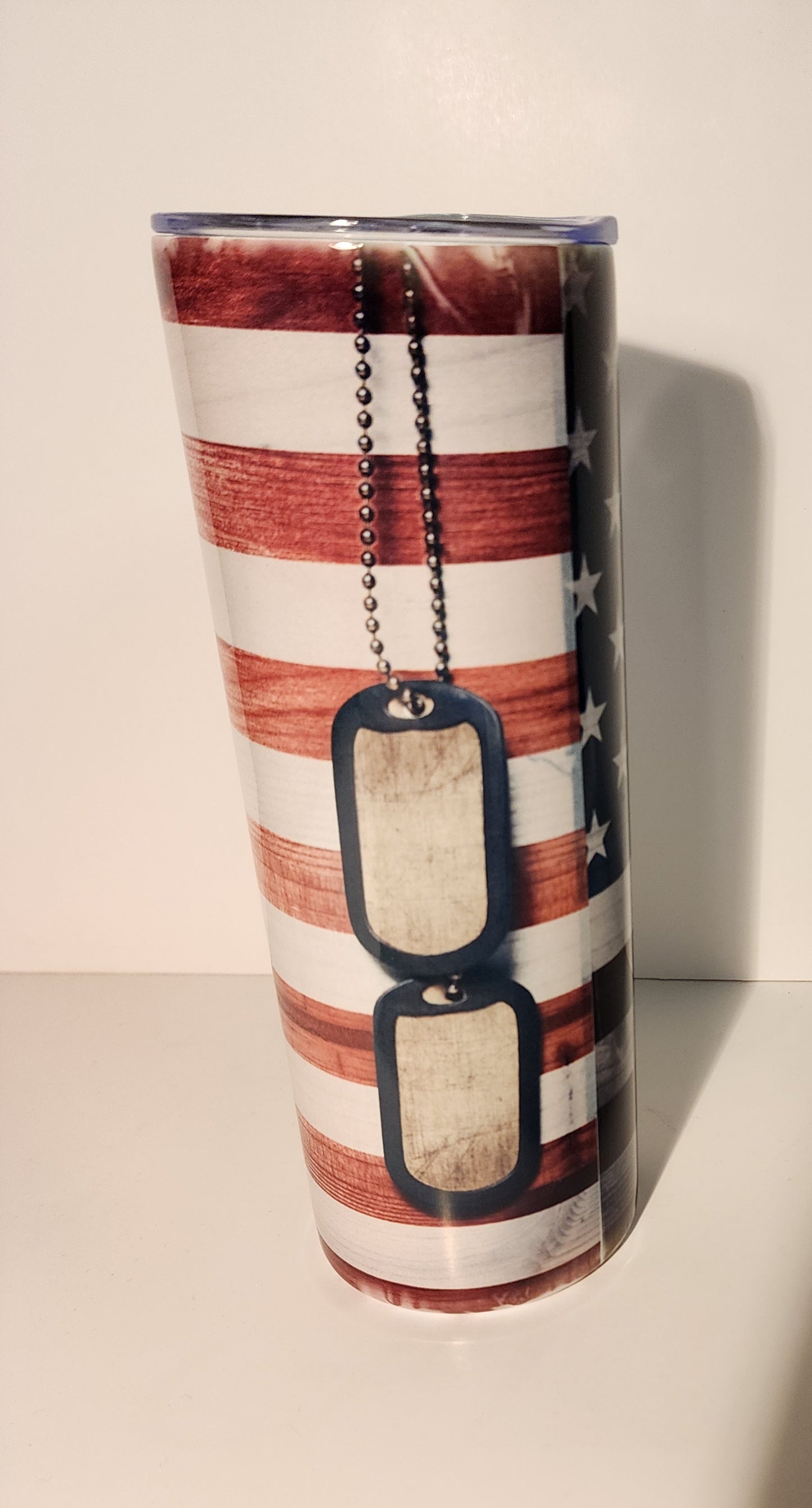 U.S. Navy American Flag and Dog Tag Tumbler