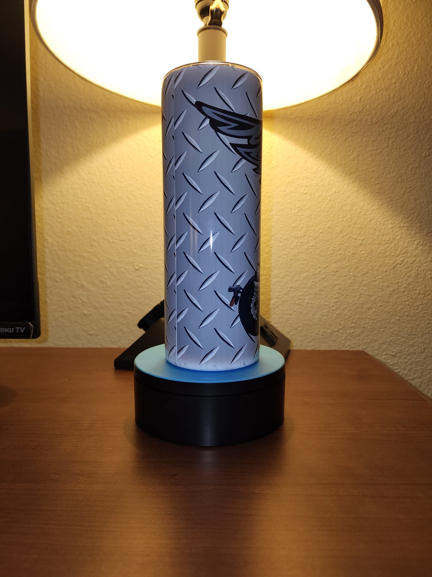 Harley-Davidson Inspired Tumbler – Diamond Plate & Bike Design