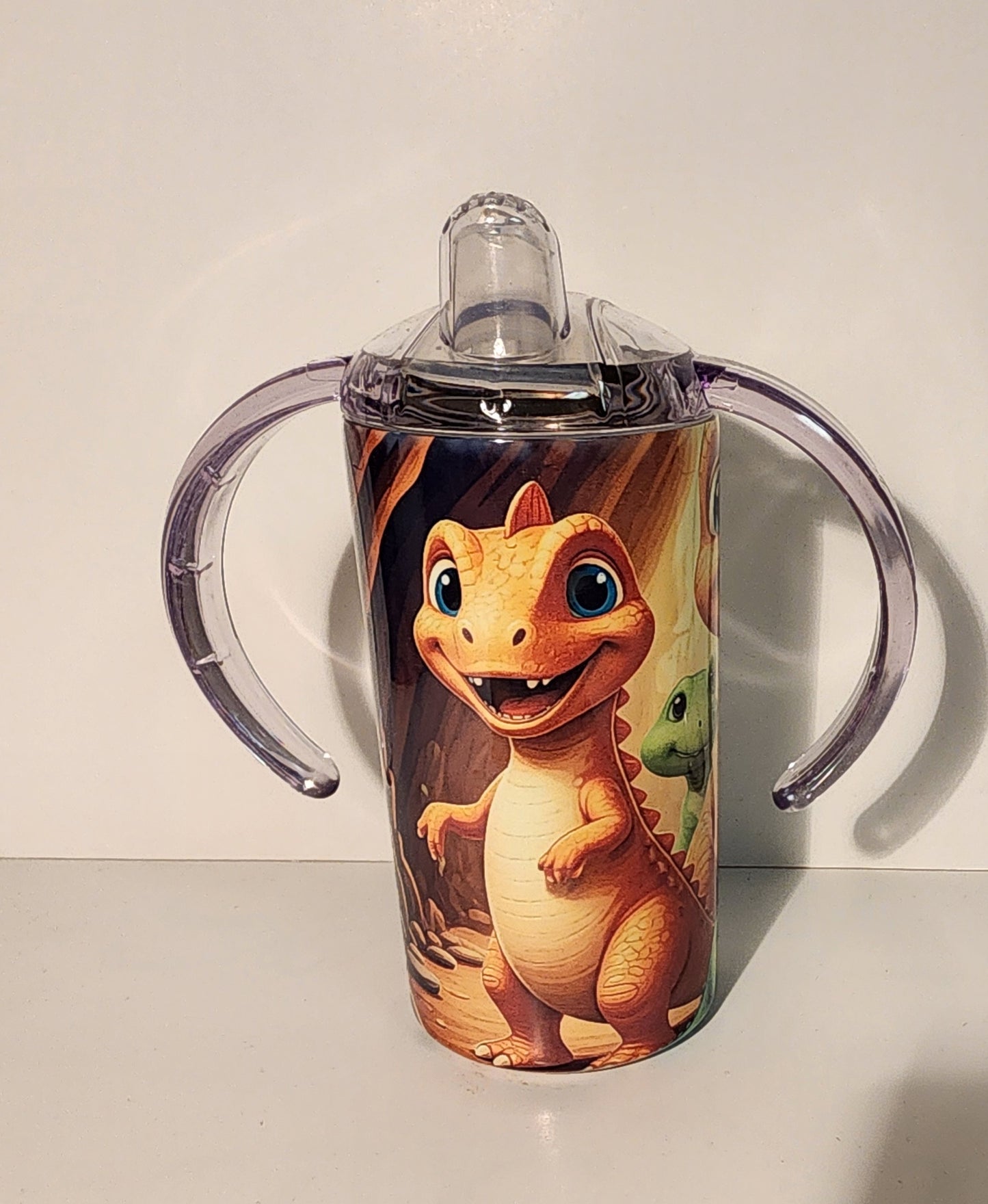 Red 4-Baby Dinosaur Sippy Cup and Tumbler – Stainless Steel with Handles and Lid