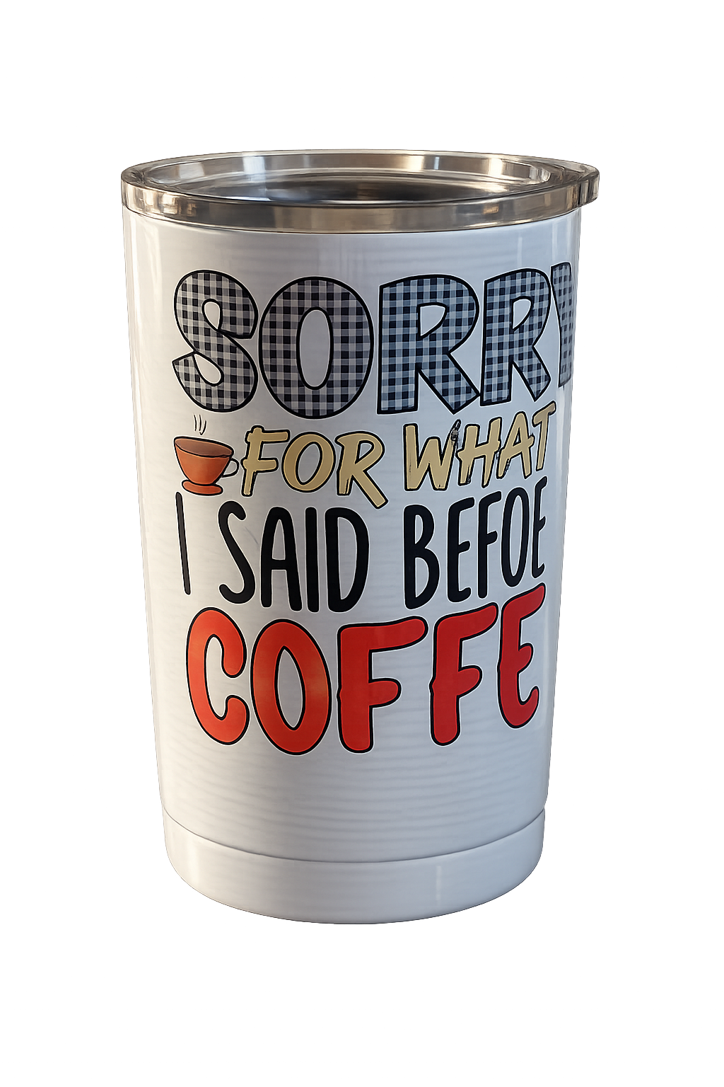 Handled Stainless Steel Coffee Cup 10 oz