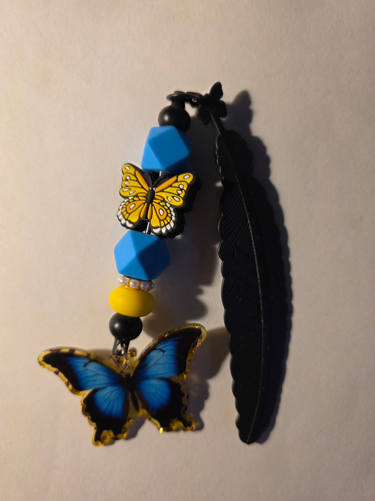 Handmade Feather Bookmark with Acrylic Flatback