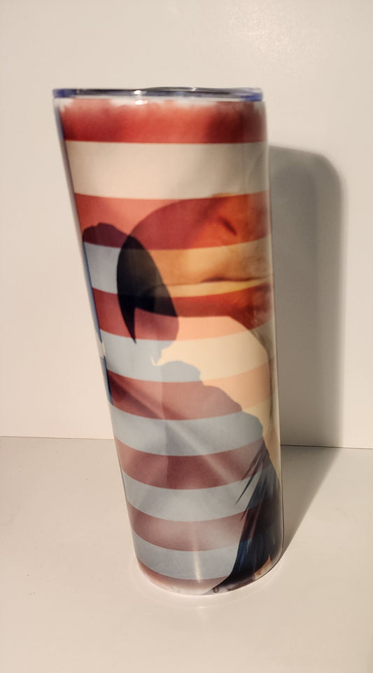 Dark Blue 11-Marine with Eagle and Soldier Tumbler