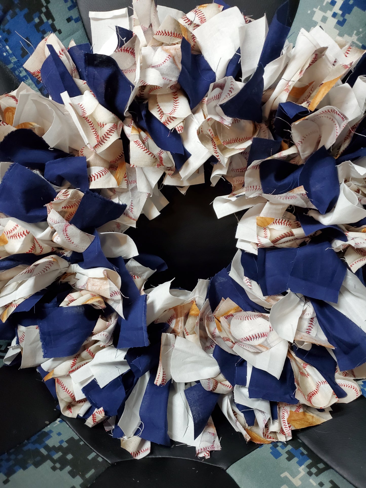 Custom Order Large Rag Fabric Sport Wreath