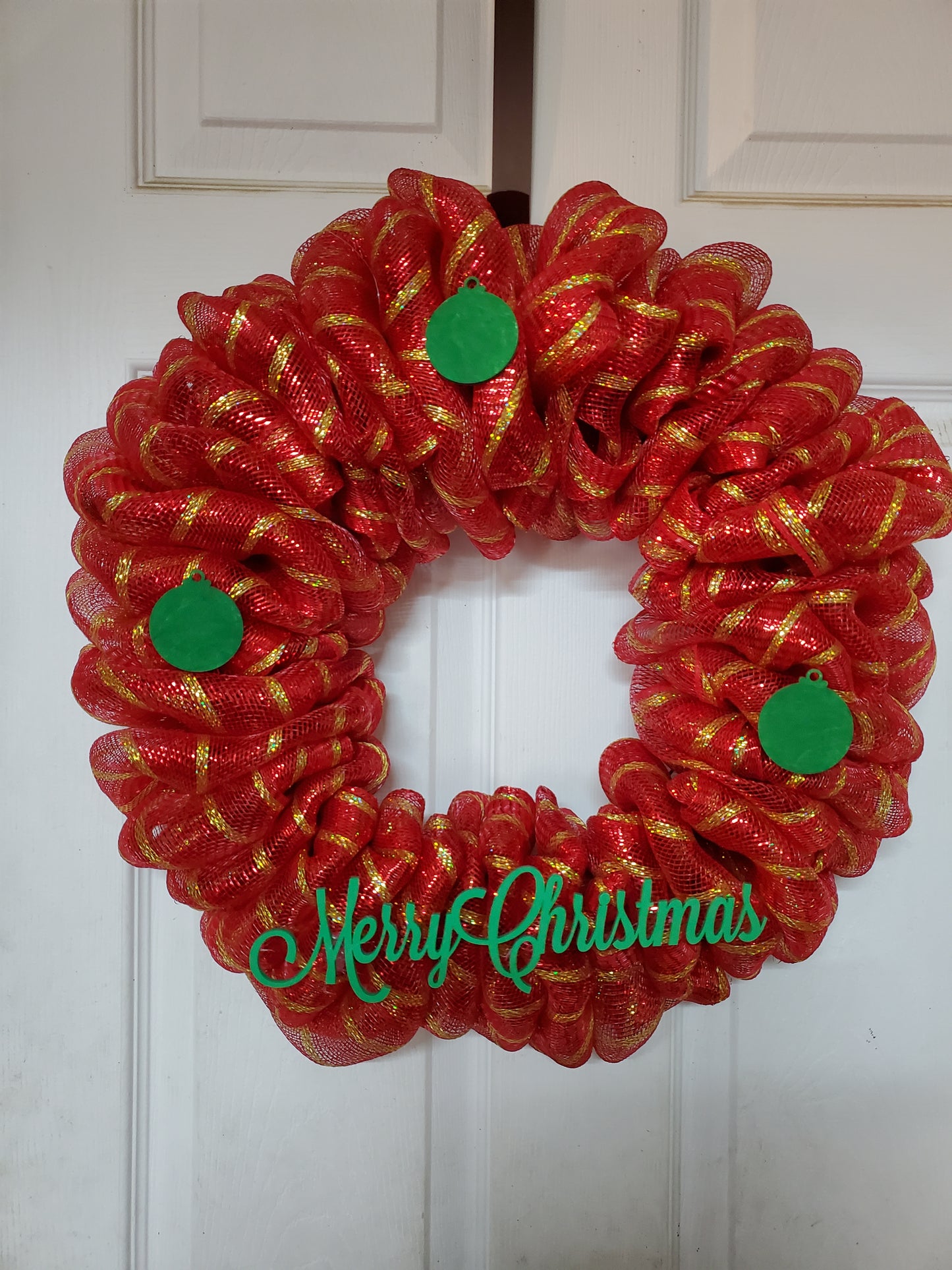 Merry Christmas Deco Mesh Wreath