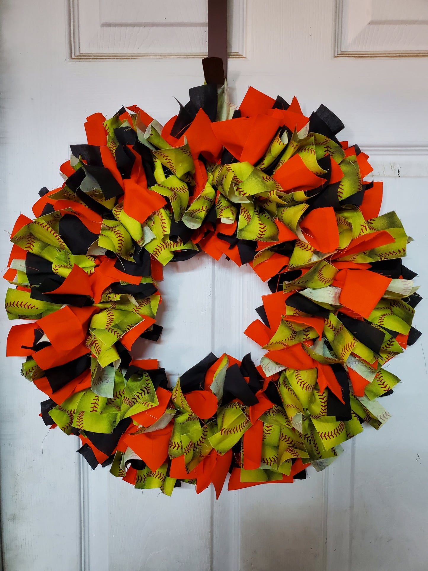 Custom Order Large Rag Fabric Sport Wreath