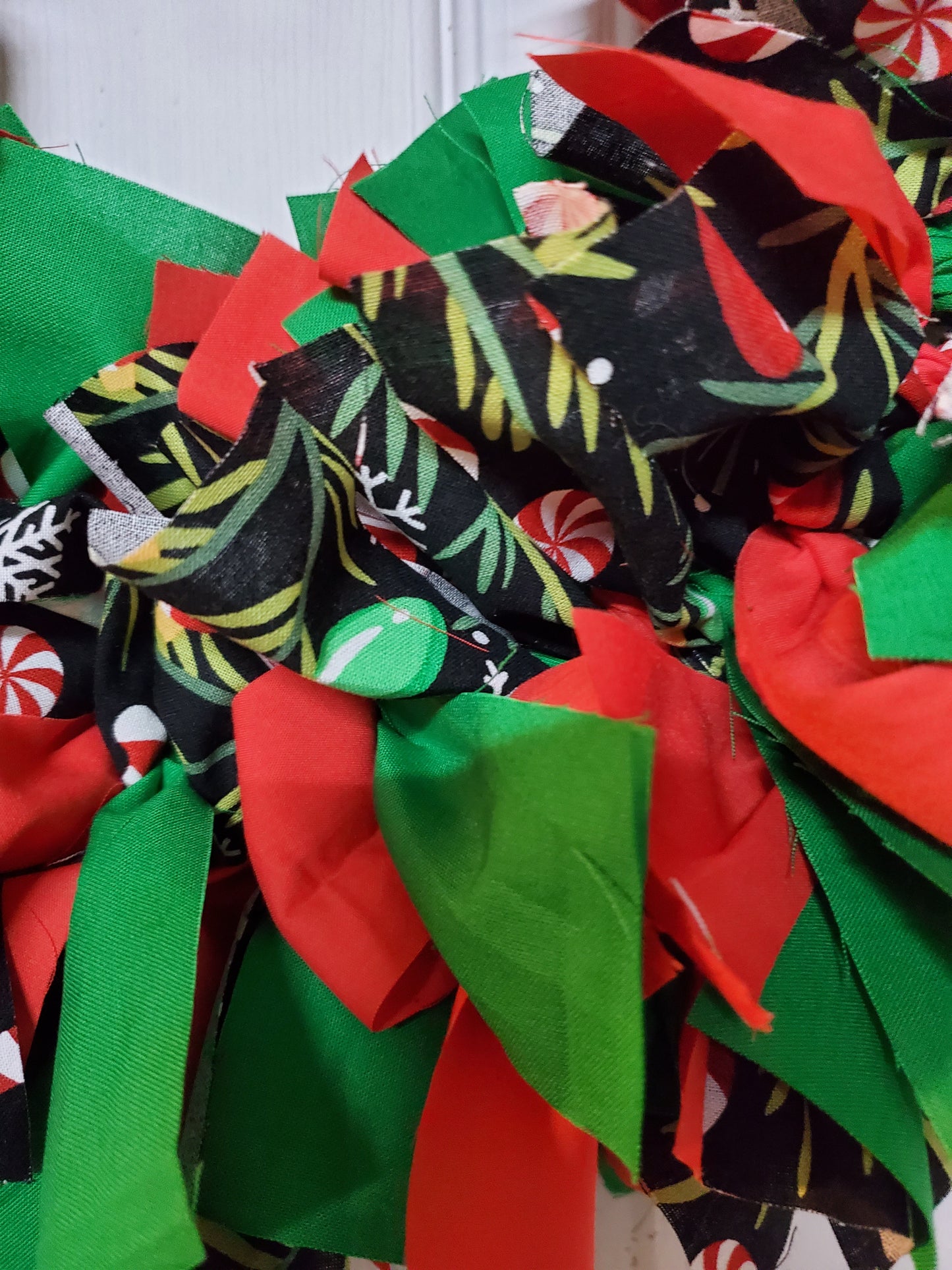 Christmas Fabric Rag Wreath
