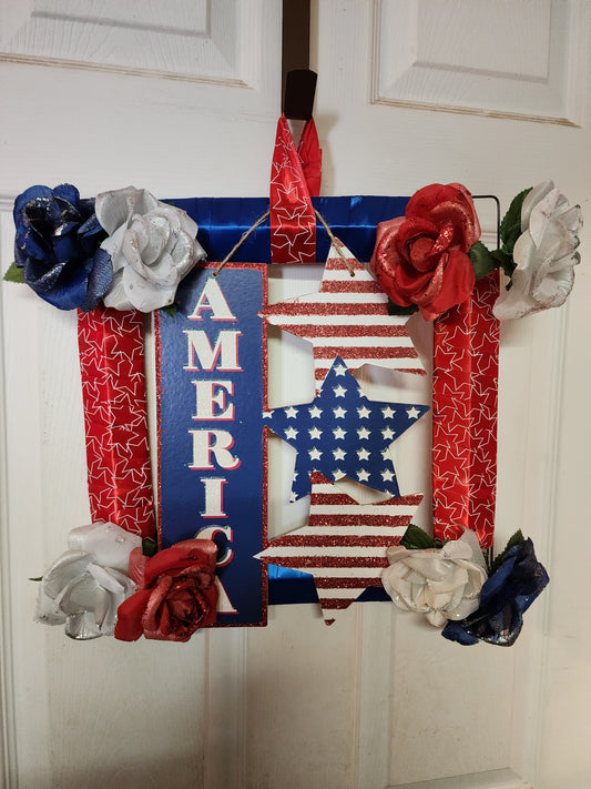 America Square Ribbon Wreath