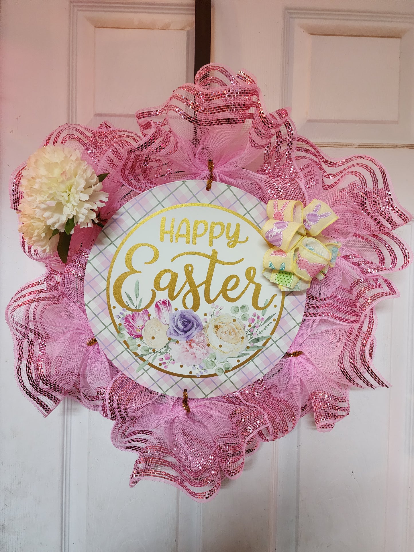 Happy Easter Deco Mesh Wreath