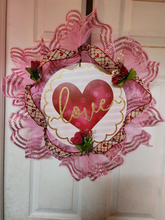 Love Sign with Deco Mesh