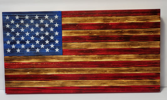 Large Custom  Wooden Rustic American Flag