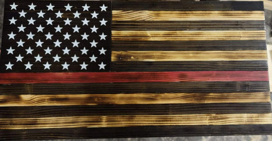 Thin Red line Rustic American small flag