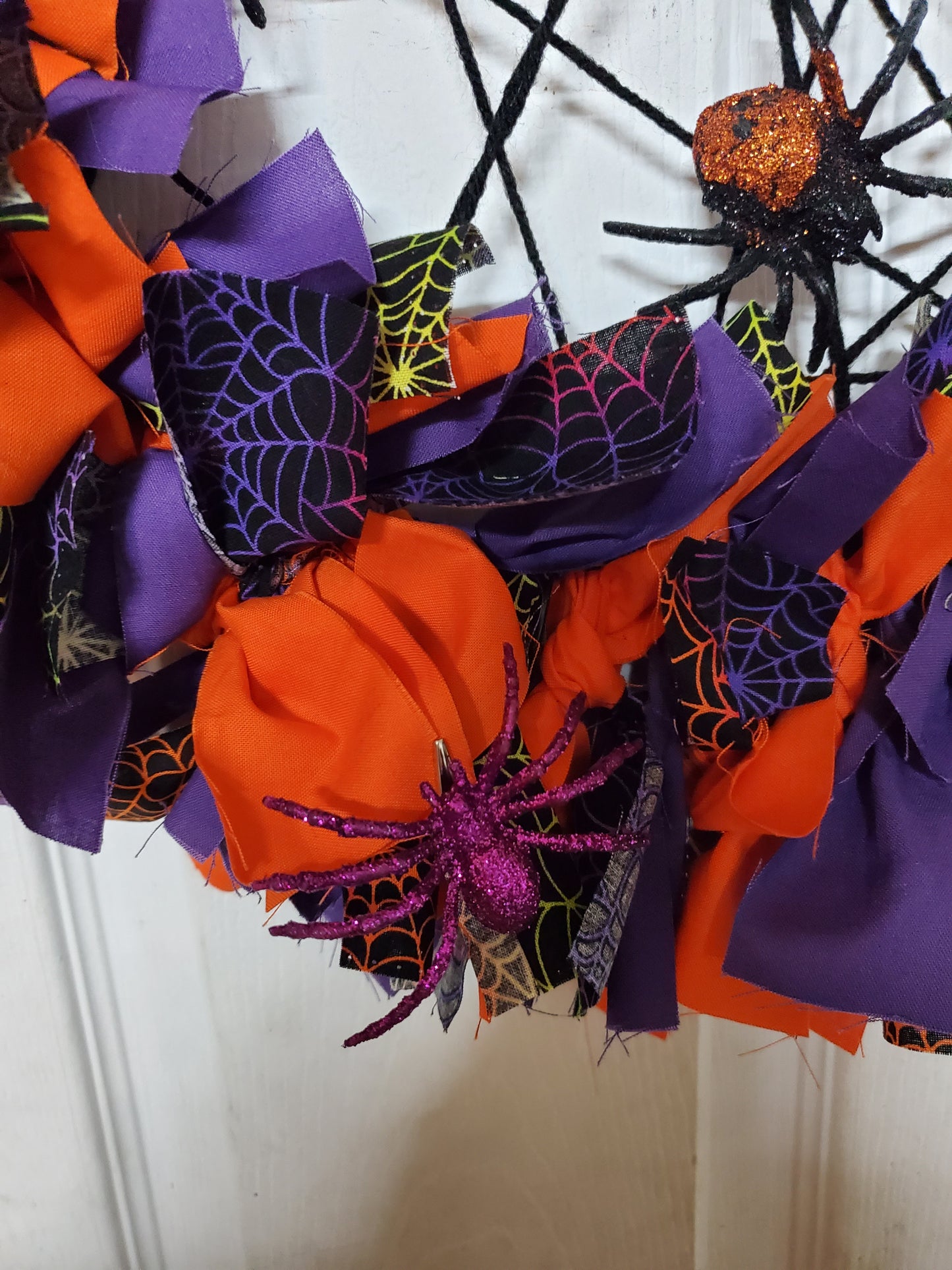 Fabric Spiderweb Wreath