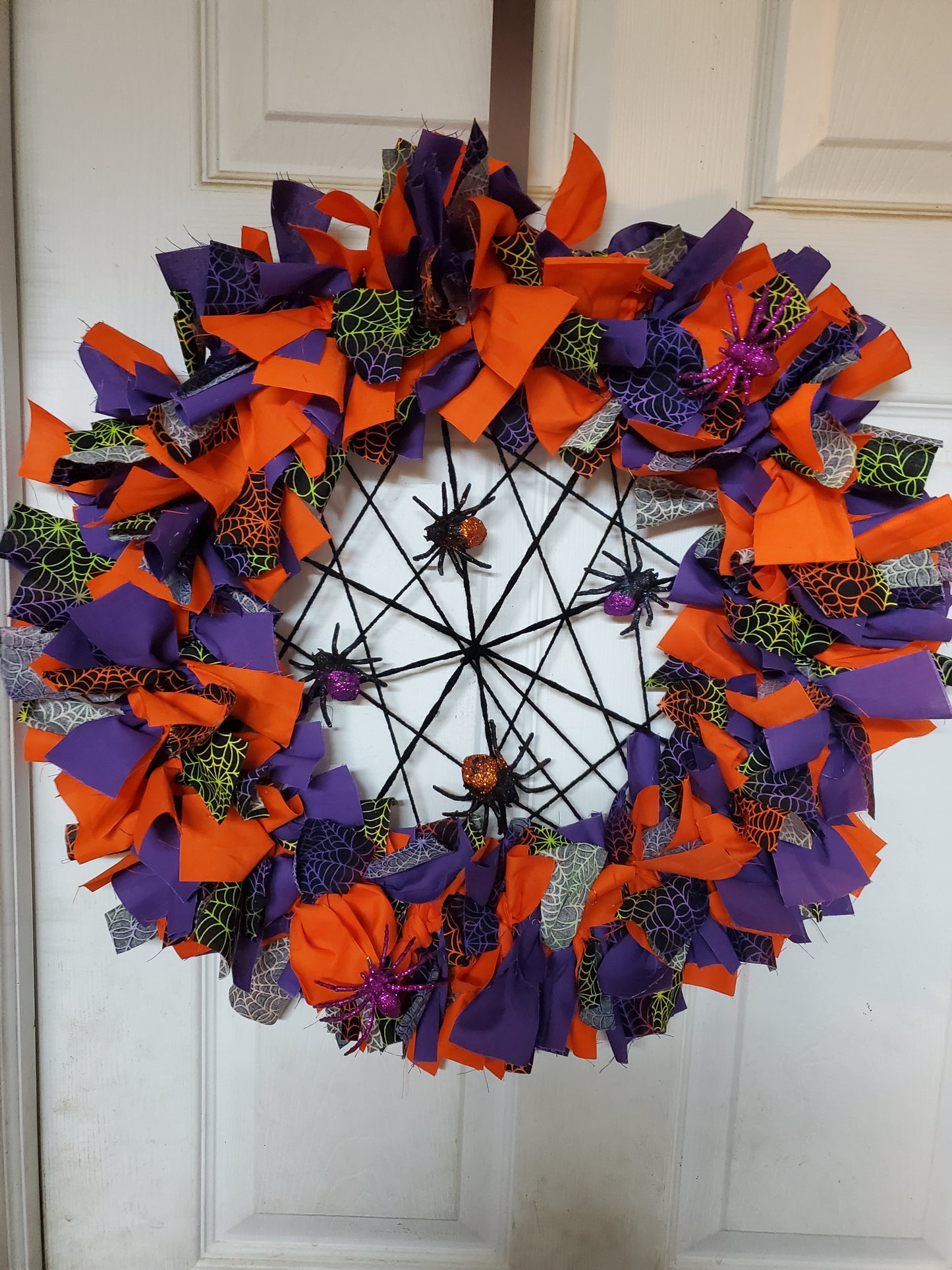 Fabric Spiderweb Wreath