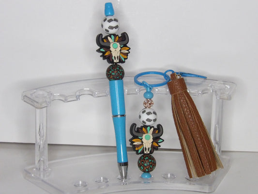 Beaded Pen & Keychain Sets with Bow or Tassel – Handmade in the USA