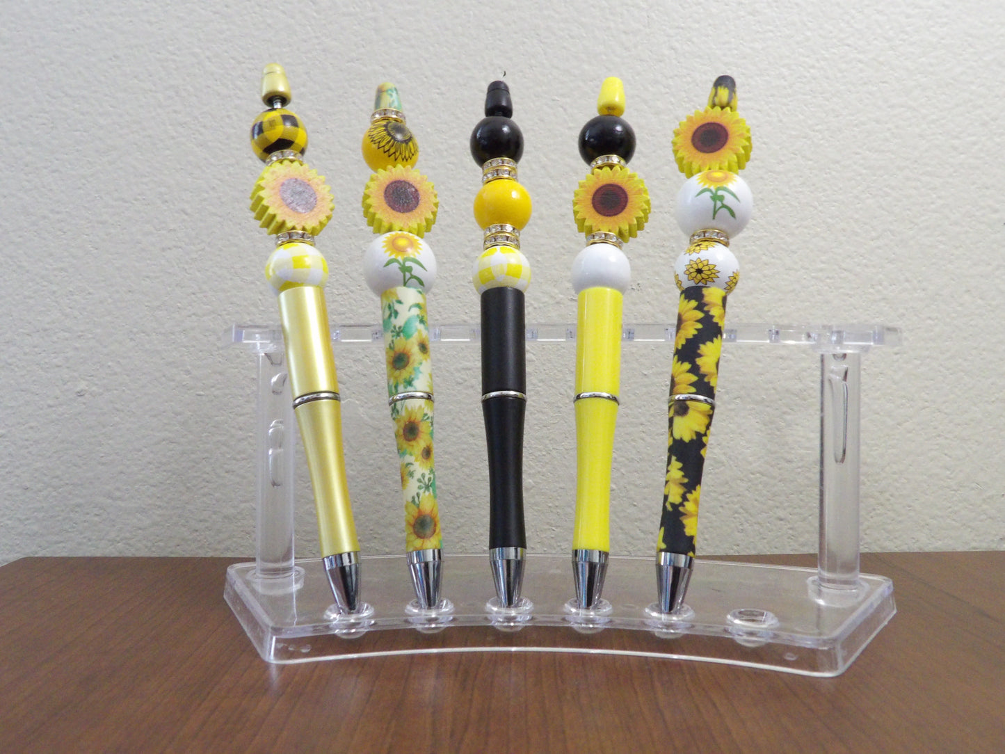 Premade Sunflower Beaded Pens