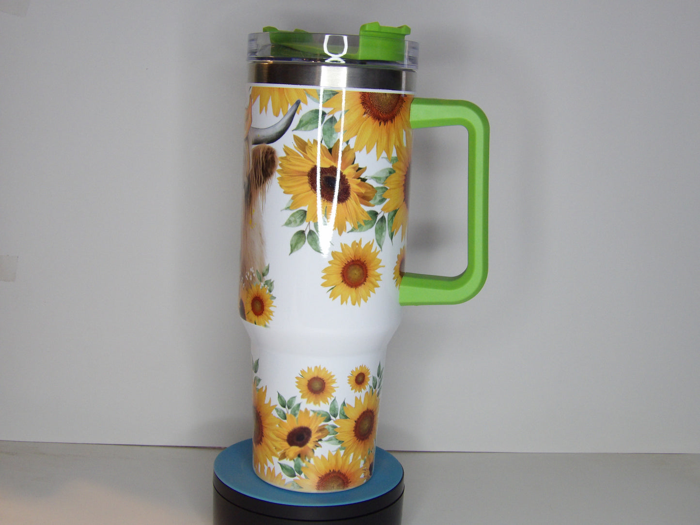 Red 19-40oz Highland Cow & Sunflower Tumbler with Straw
