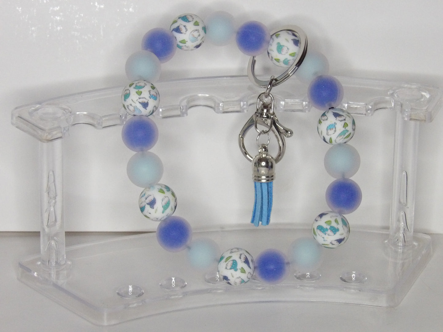 Handmade Beaded Wristlet Keychain – Silicone Beads, USA Made