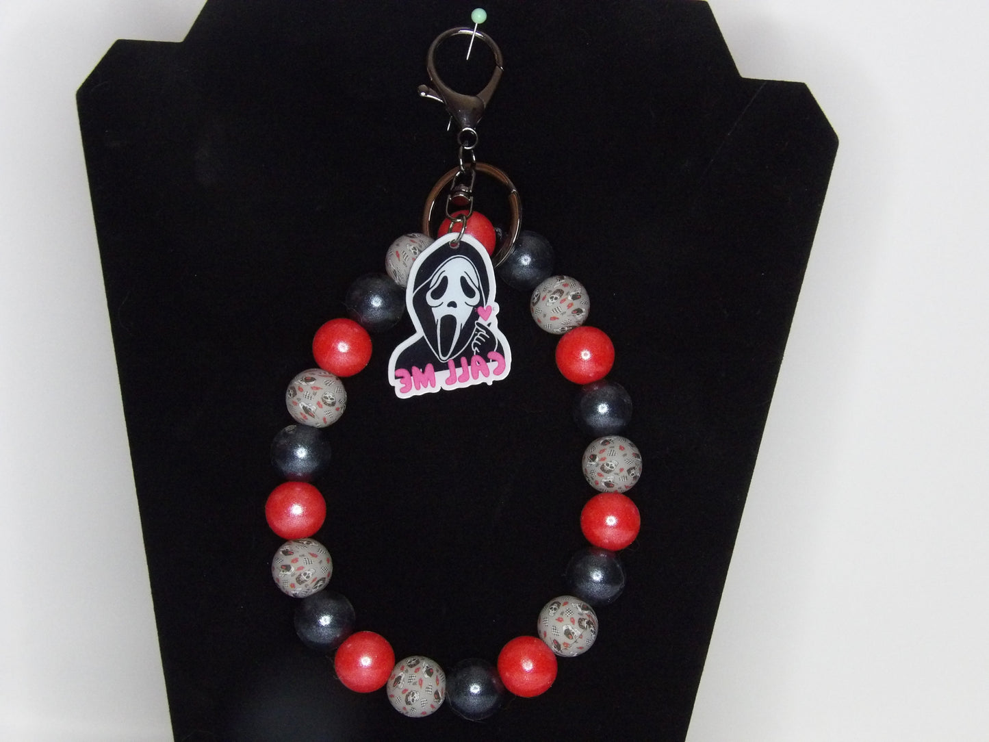 Handmade Beaded Wristlet Keychains with Acrylic Charms – Unique Designs