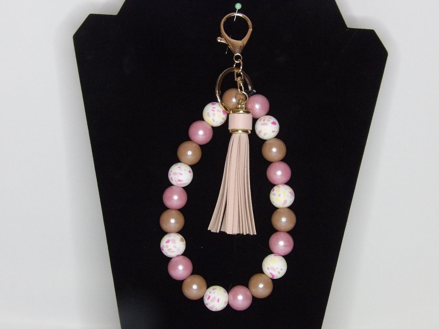 Beaded Wristlet Keychain with Tassel – Handmade in the USA