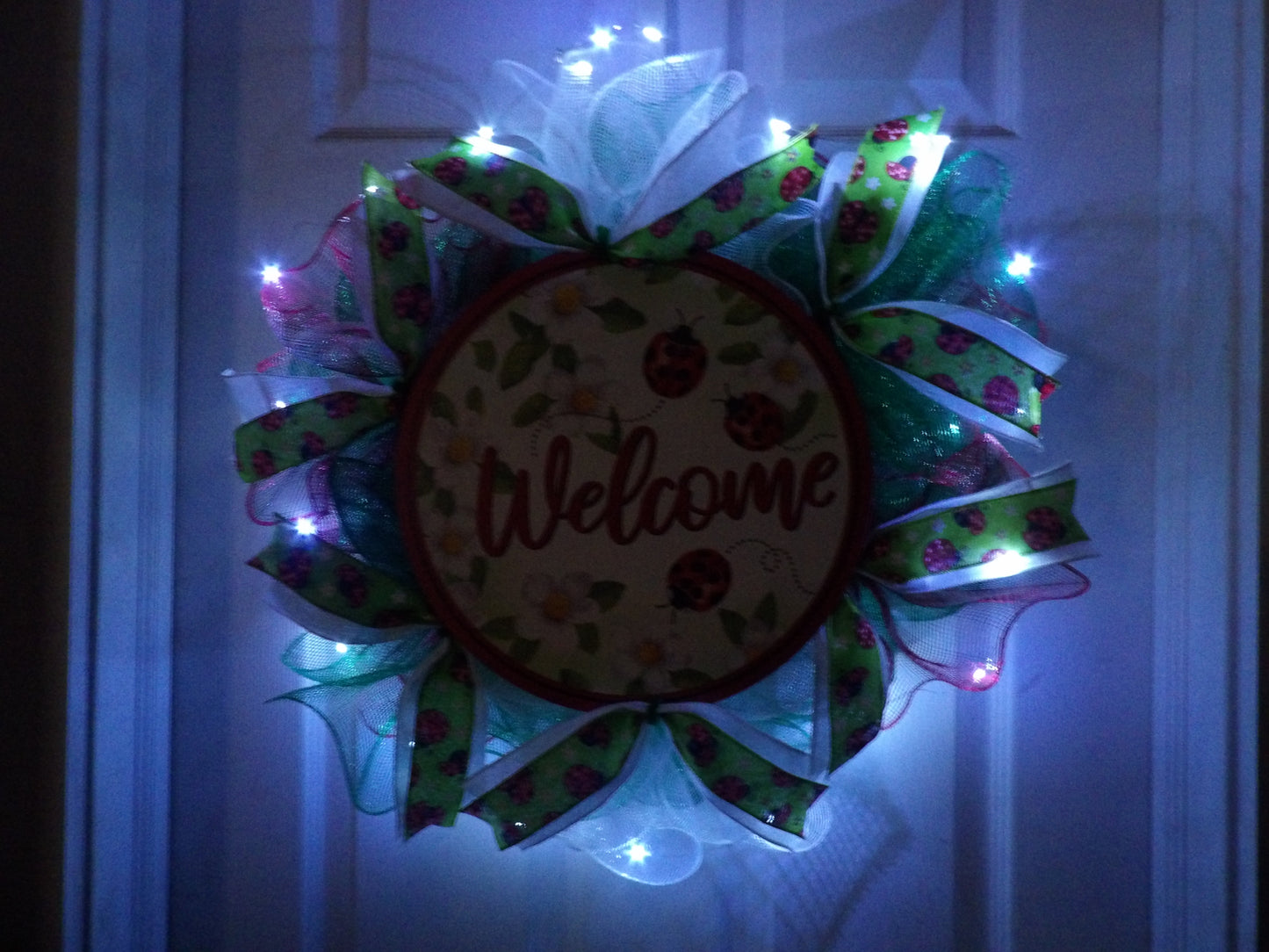 Handmade Welcome Wreath – 14 Inch Metal Sign