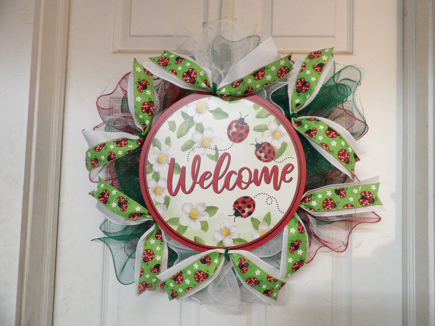 Handmade Welcome Wreath – 14 Inch Metal Sign