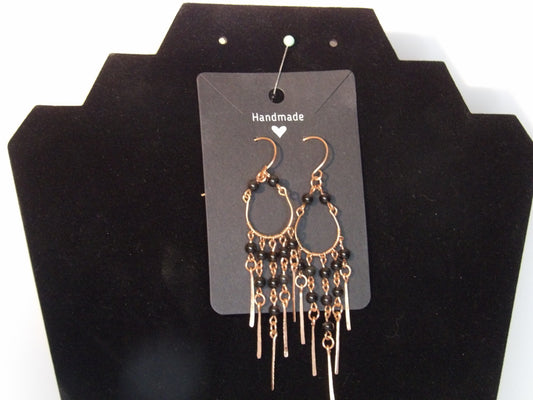 Hand Wrapped Copper Stone Earrings