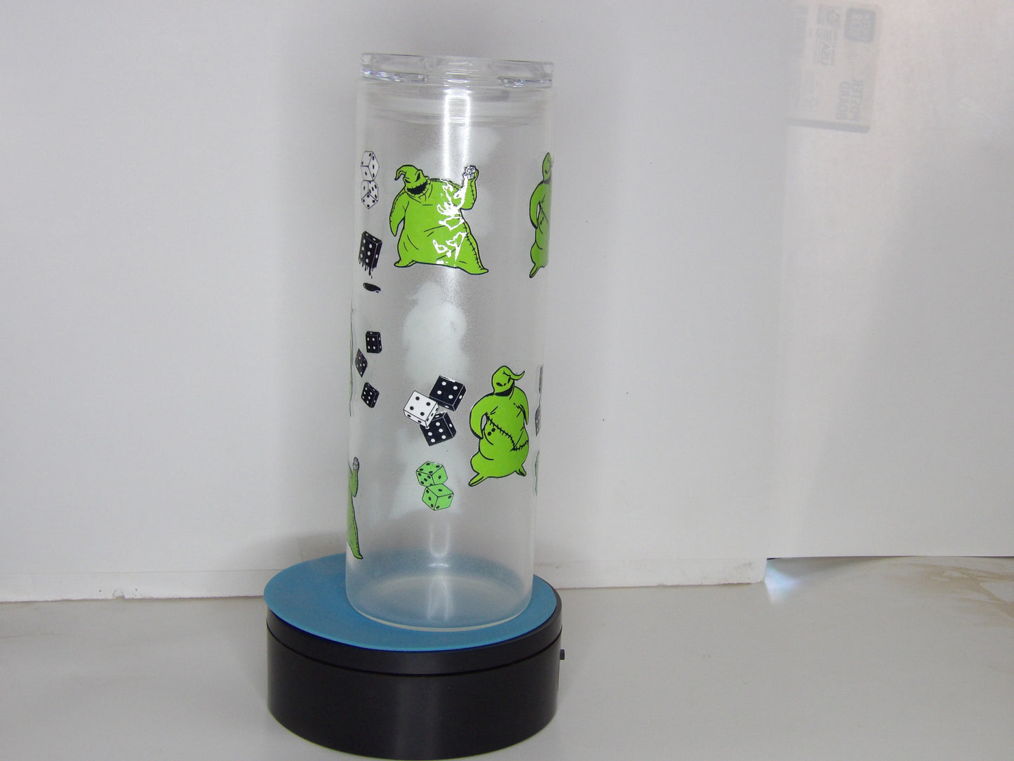 Glow in the Dark Glass Can Cup with Bamboo Lid & Straw – 20 oz