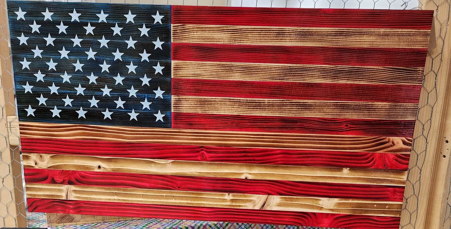 Large Rustic American Flag