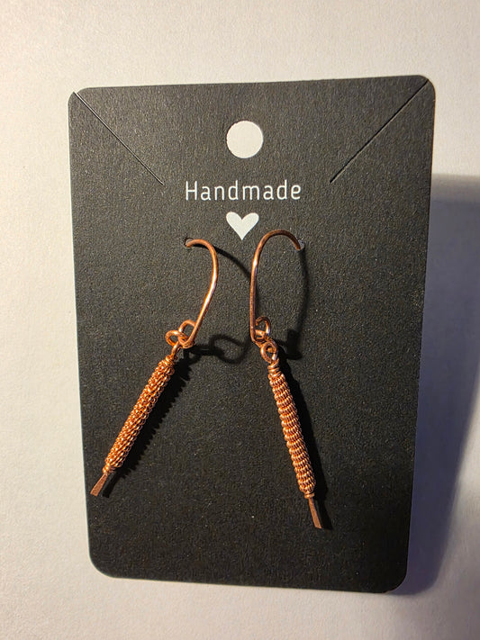 Handmade Copper Wire Wrapped Earrings – Minimalist Dangle Earrings | Made in the USA