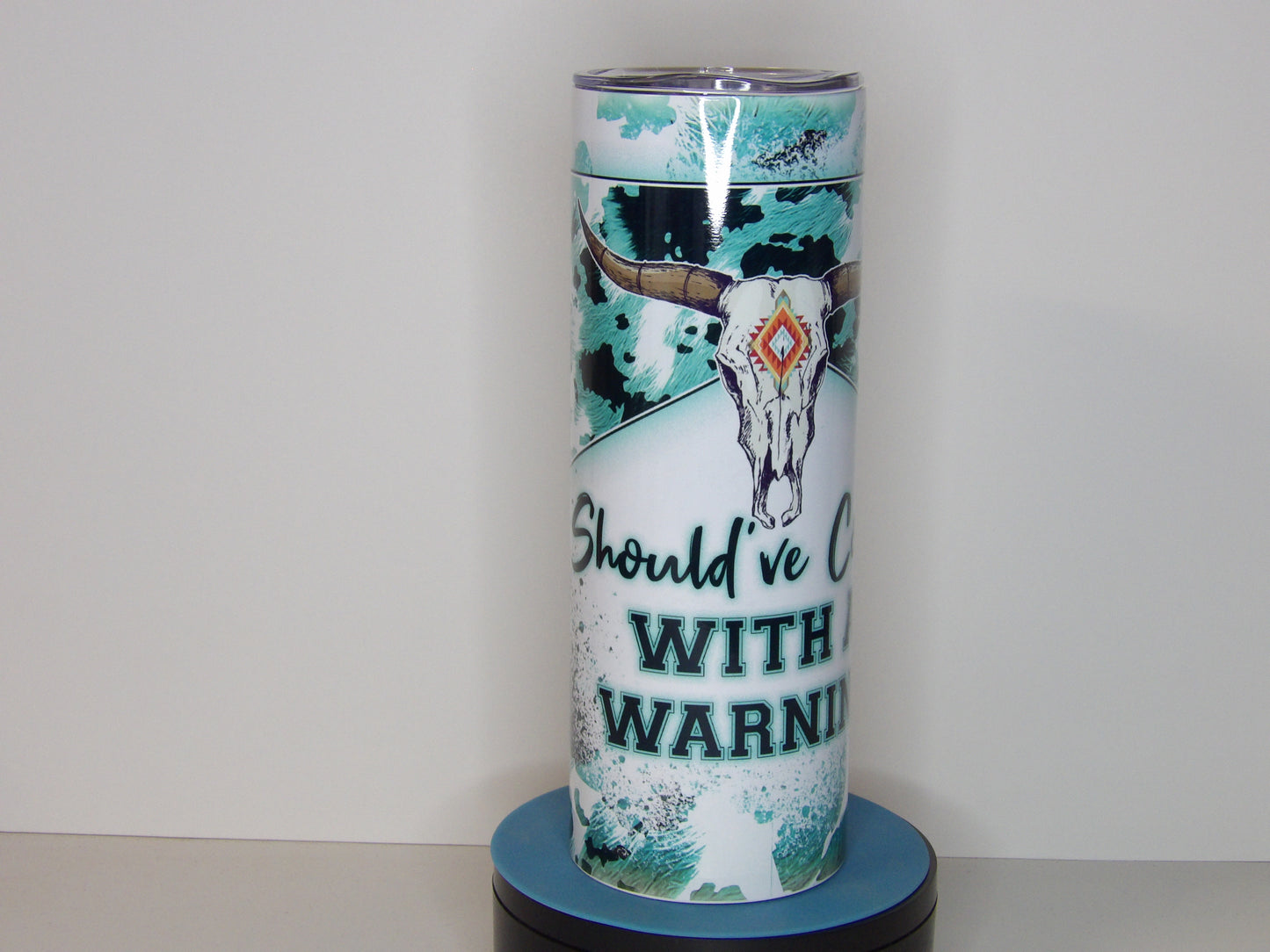 Yellow 35-20oz "Should've Come with a Warning" Tumbler – Western Skull Design