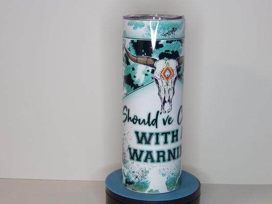 Yellow 35-20oz "Should've Come with a Warning" Tumbler – Western Skull Design