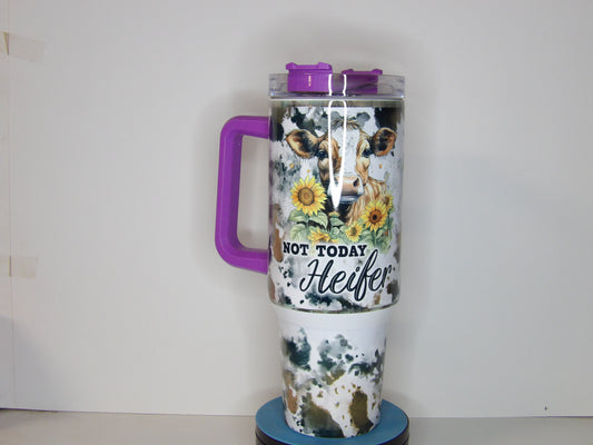 Red 21-40oz “Not Today Heifer” Tumbler
