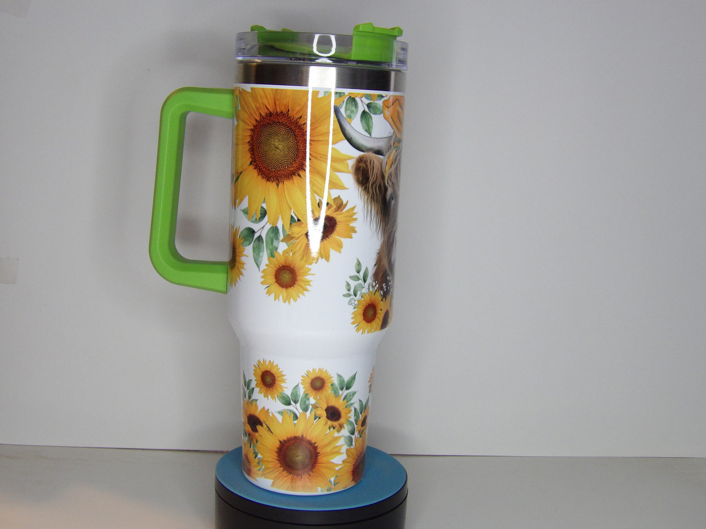 Red 19-40oz Highland Cow & Sunflower Tumbler with Straw