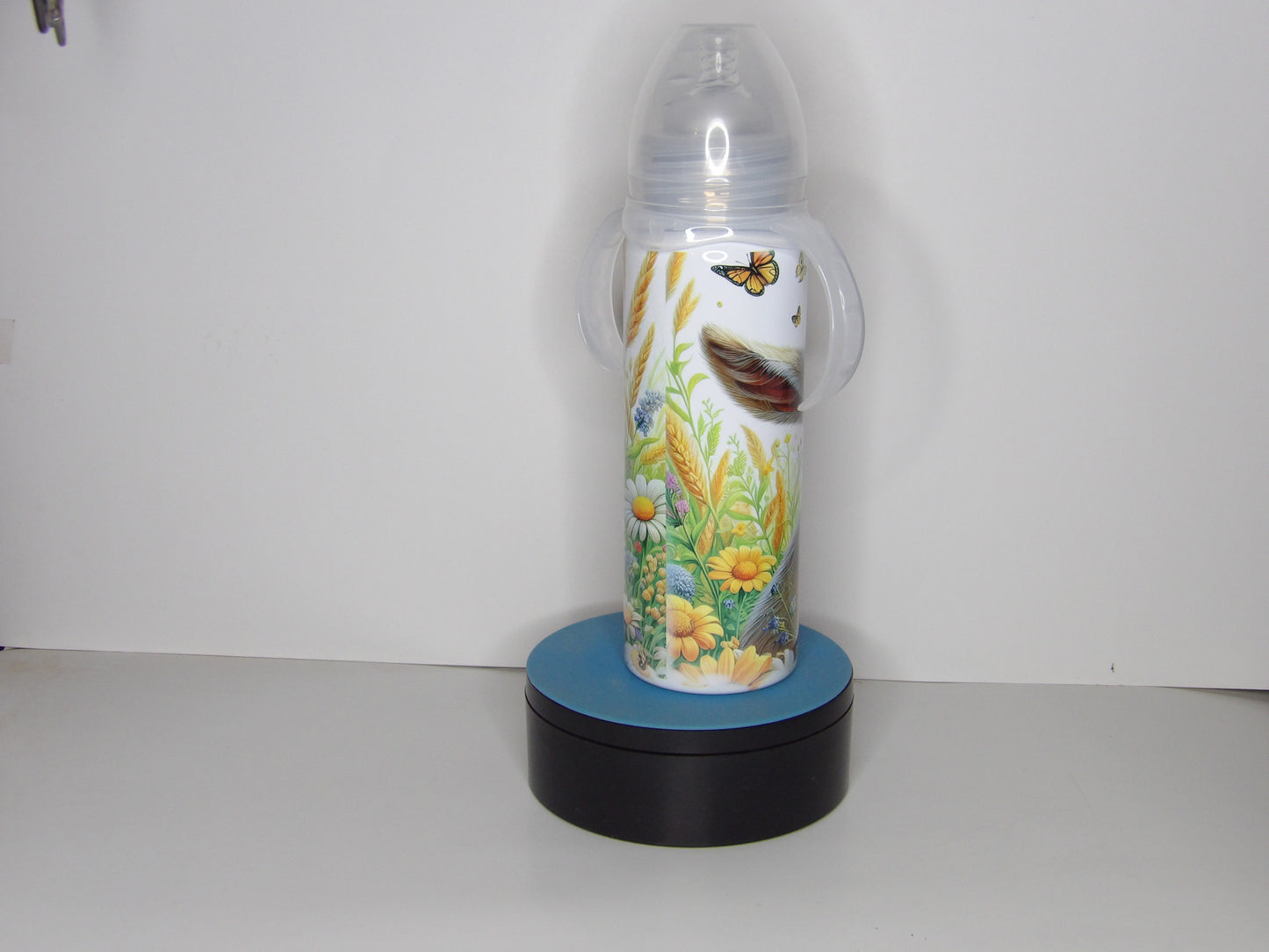 Handmade 8oz Baby Bottle with Handles – Multiple Designs – Made in the USA